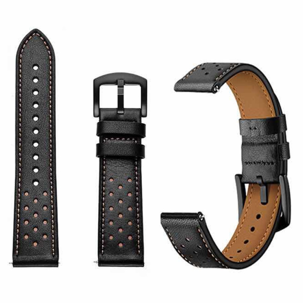 Apple Watch (42/41/40/38 mm) Silikon Armband mit Kunstlederschicht (Gelenkumfang: 130 - 210 mm) - Schwarz