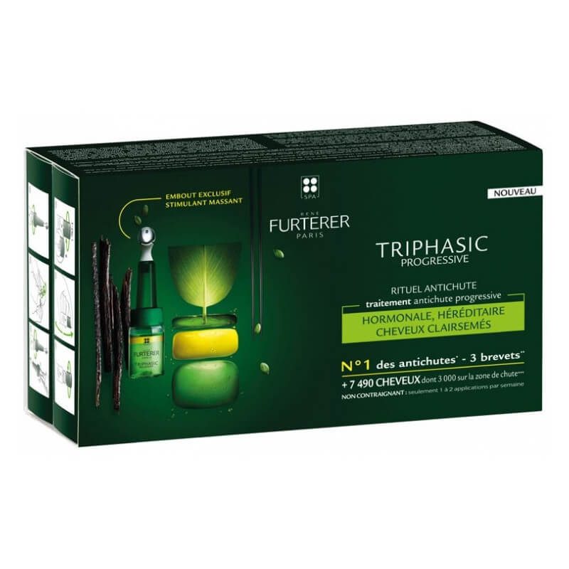 8 ampoules de traitement antichute Triphasic Progressive René Furterer 5,5ML