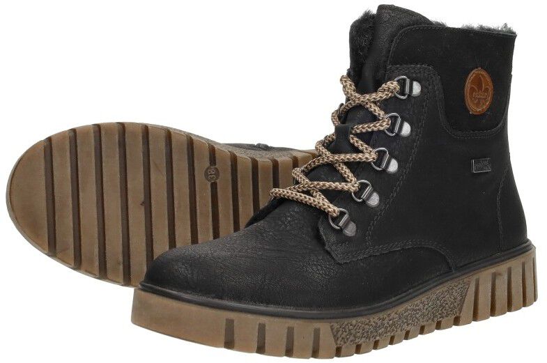 Rieker Veterschoenen Hoog zwart