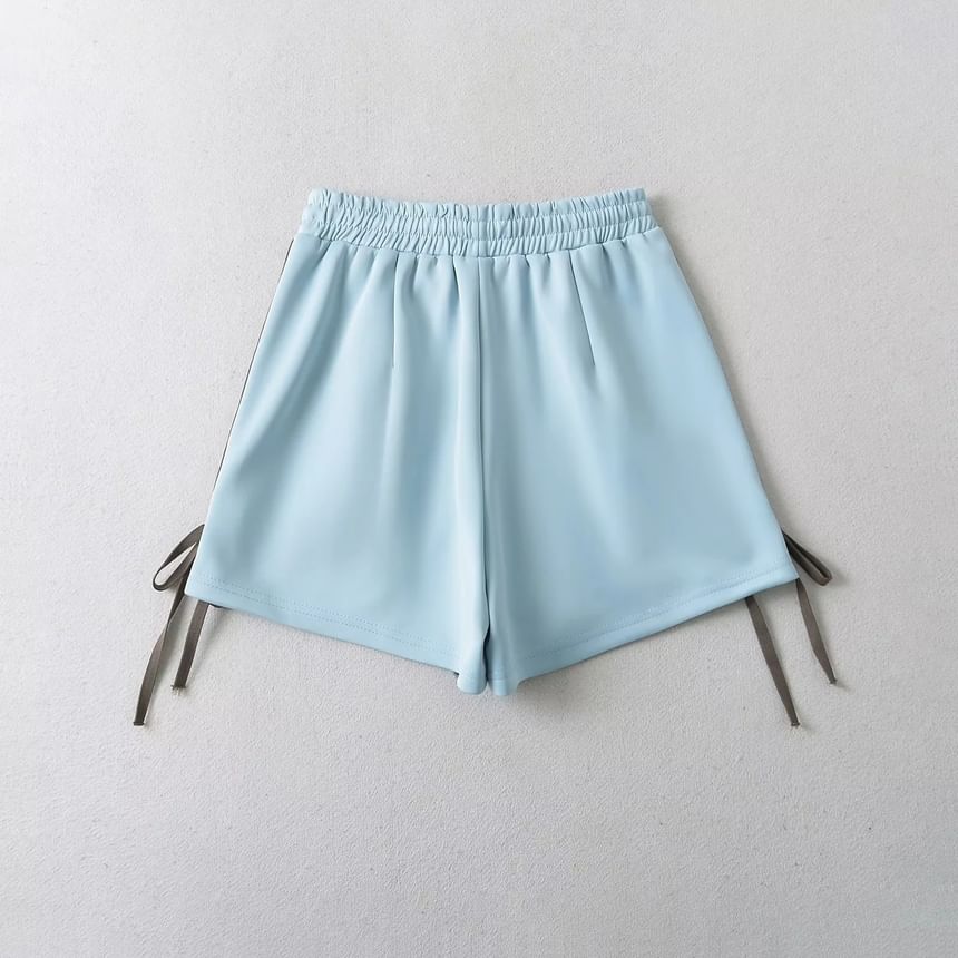 Asiris - Wijde shorts met hoge taille, strepen en strikaccent