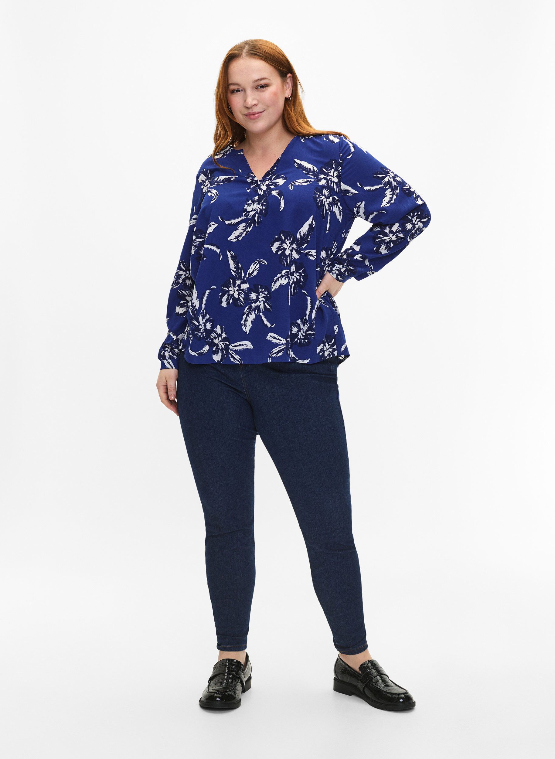 FLASH - Langærmet bluse med print