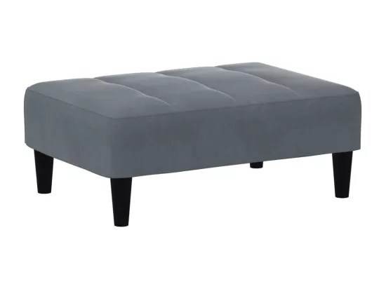 Repose-pied gris foncé 77x55x31 cm velours