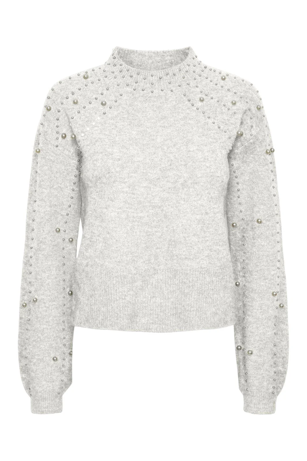 Pieces Pcrea Ls High Neck Pearl Knit 4673607 cloud dancer white pearls