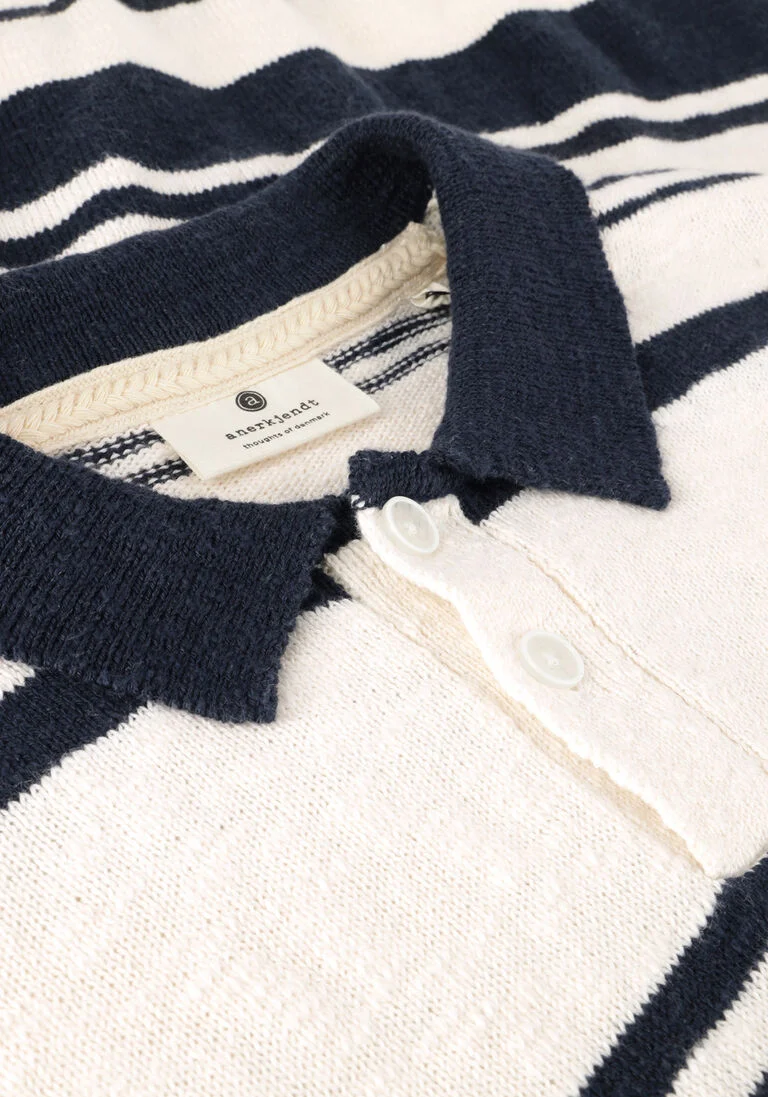 ANERKJENDT gebroken wit anerkjendt polo aksofus stripe s/s knit
