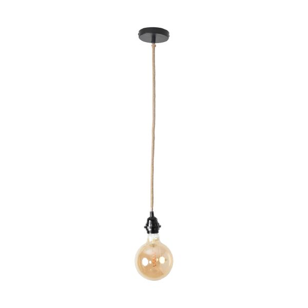 Opjet Snoer Hanglamp - Zwart / Naturel