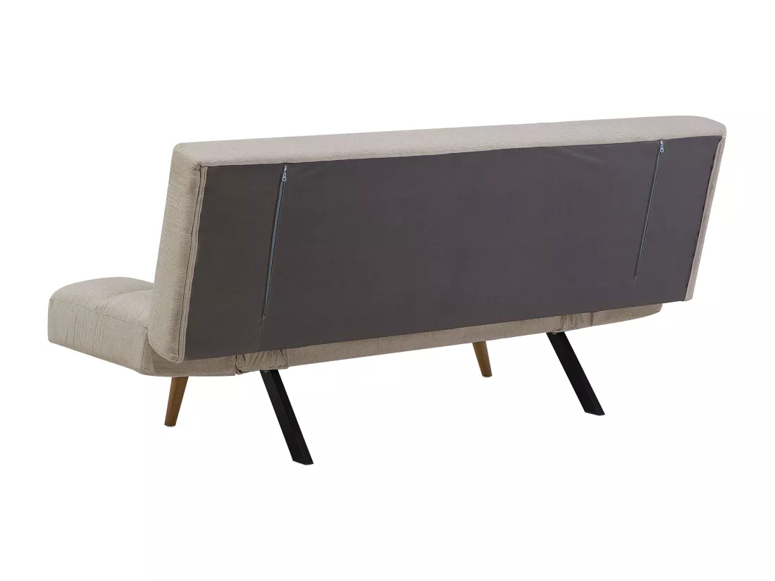Canapé convertible 3 places en tissu beige INGARO