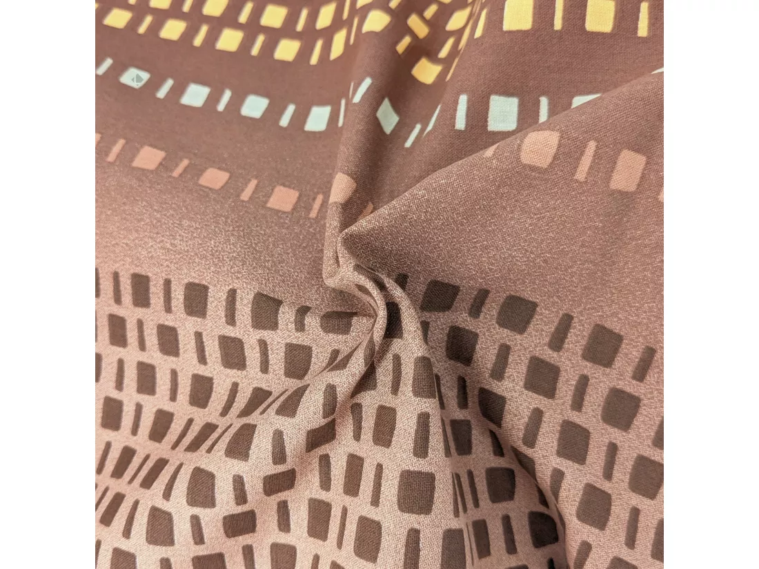 Drap plat imprimé 280x310 cm coton NIAGARA marron Châtaigne