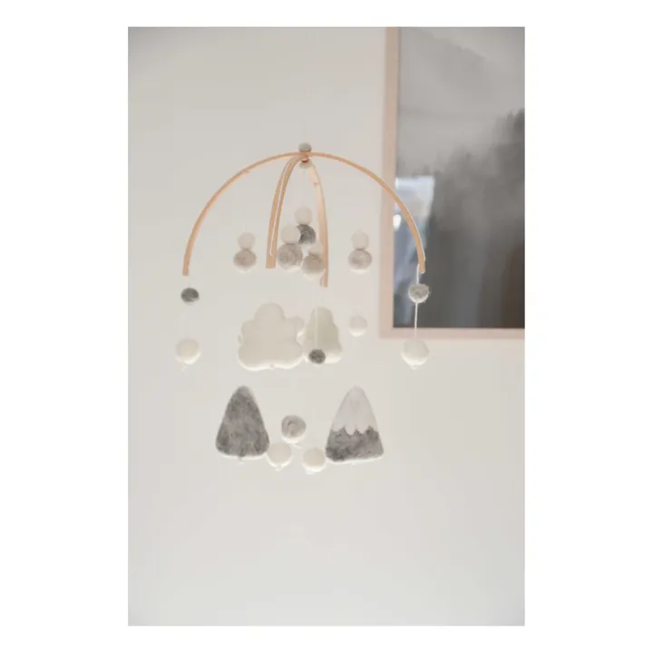 Calm Mobile Les Montagnes en laine feutrée | Gris