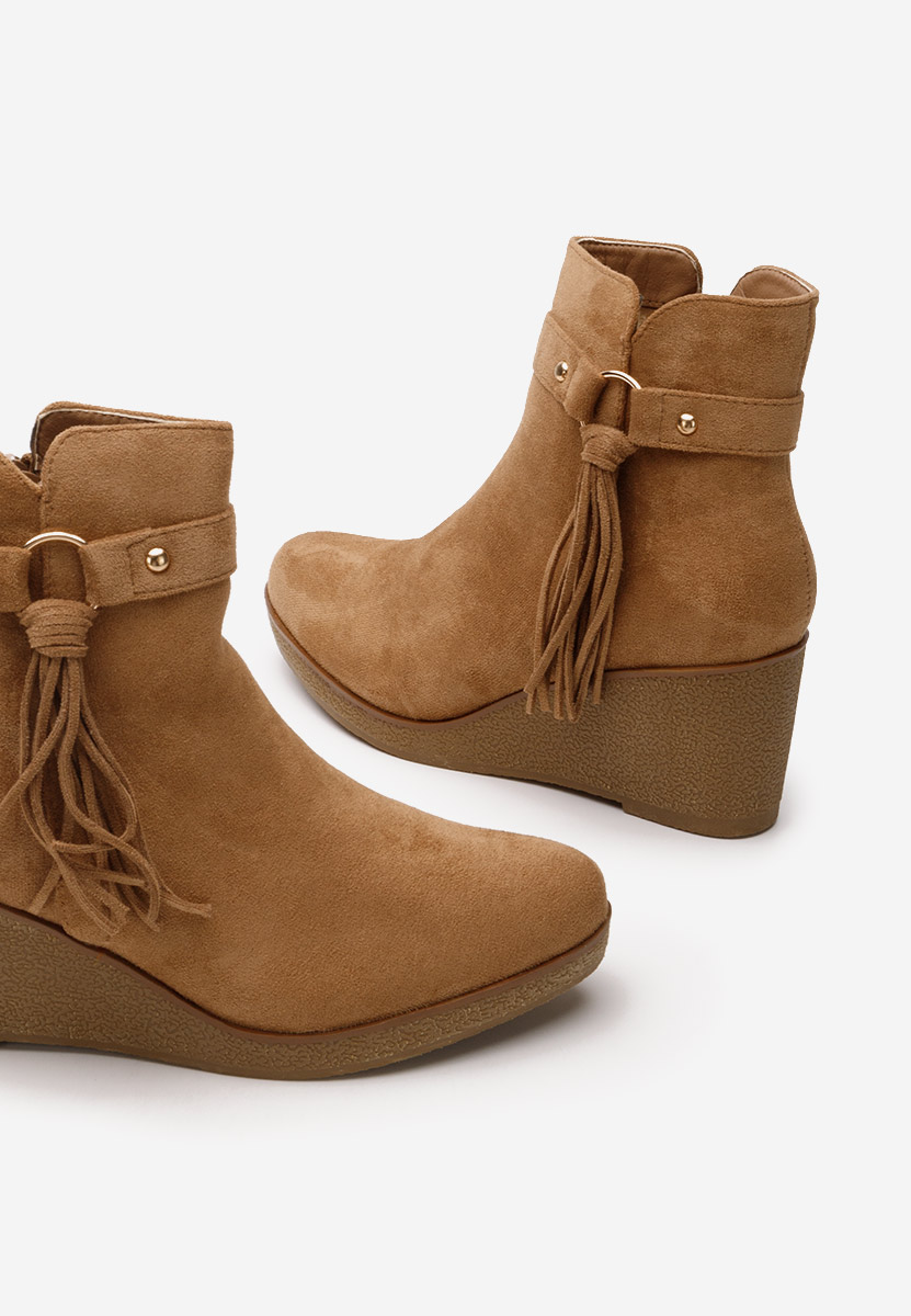 Bottines compensées chameau Allura