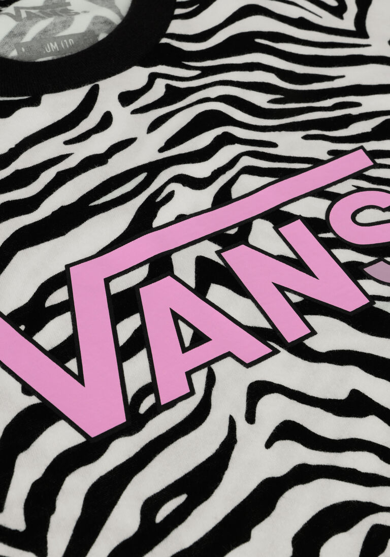 VANS witte vans t-shirt zebra daze relaxed tee dress white