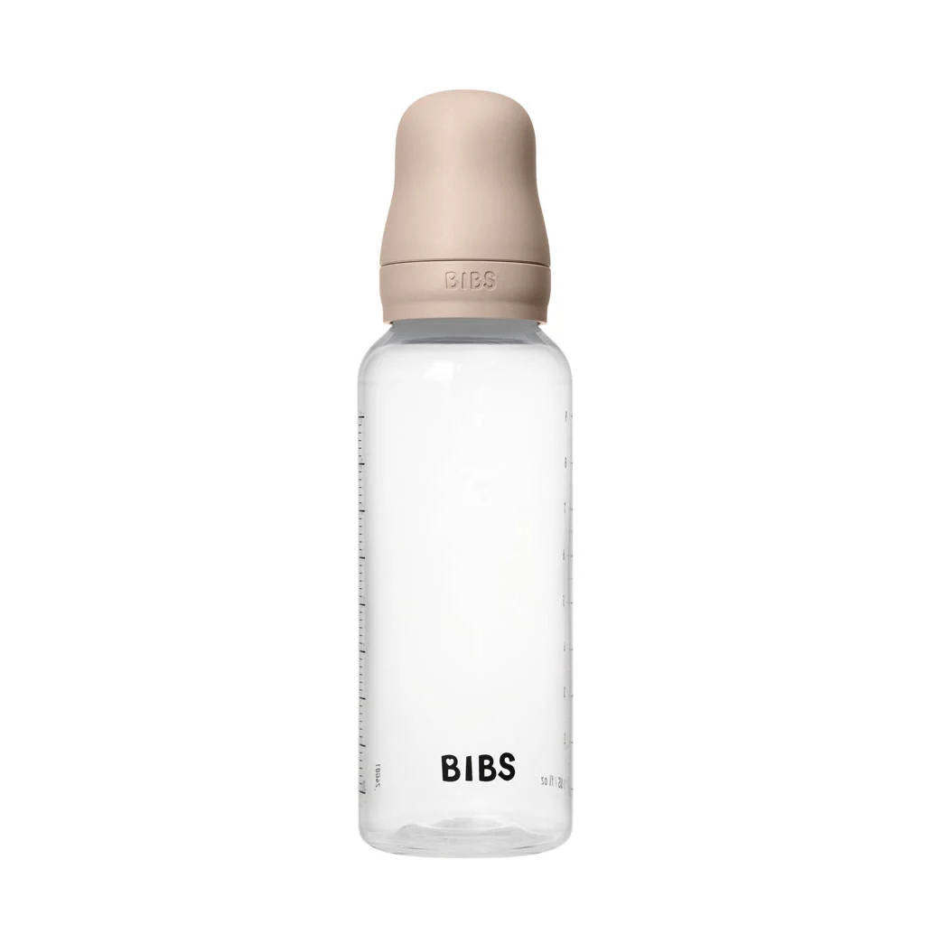 BIBS Babyfles 270 ml - Blush - met silicone speen en opvouwbare trechtertje