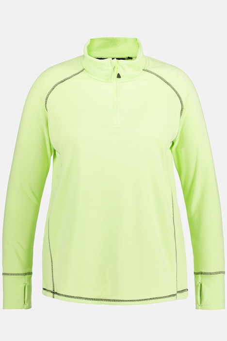 Sweatshirt, Stehkragen, Zipper, Langarm, Daumenloch