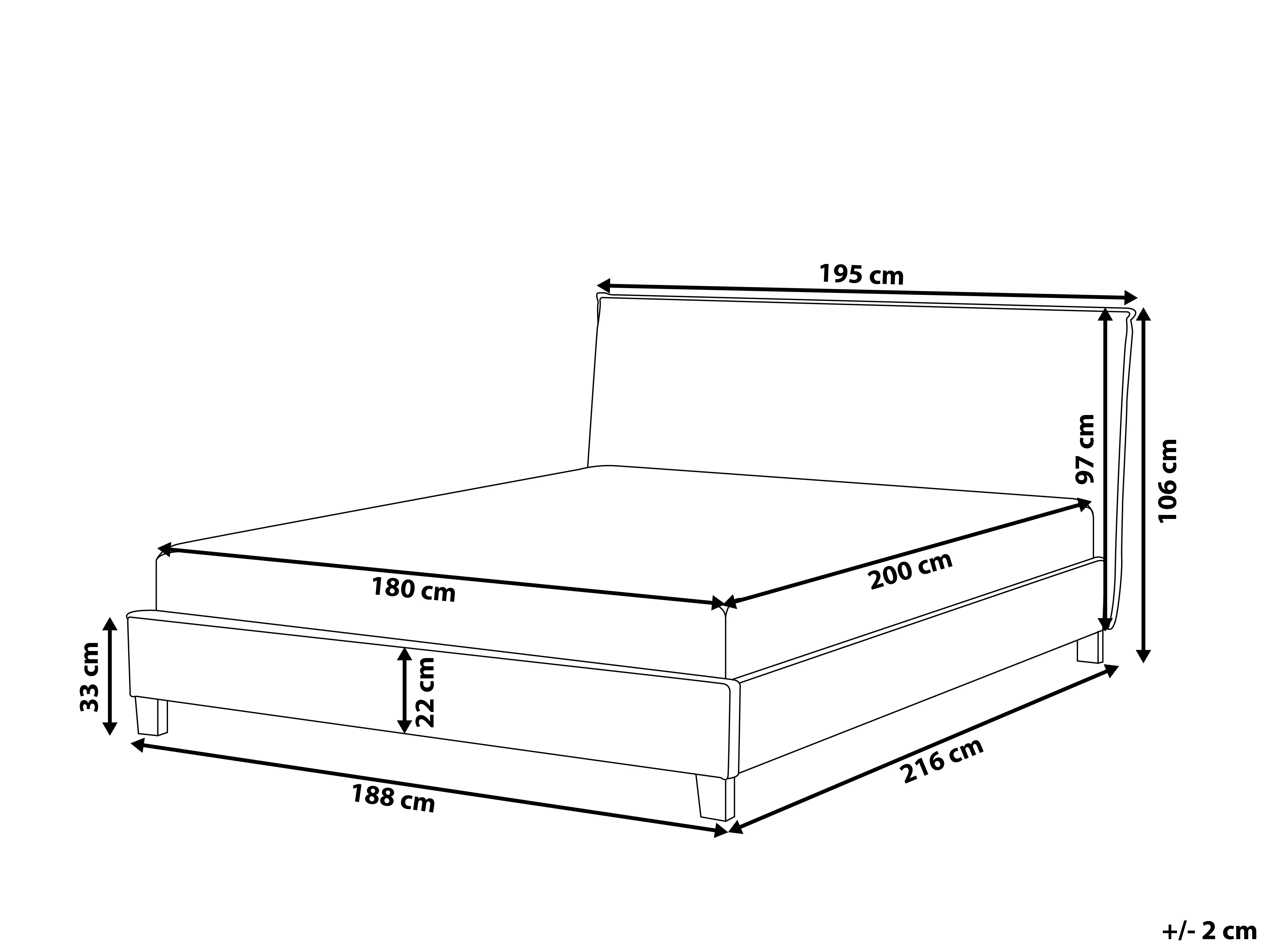 Bed Stof SENNEZ 180 x 200 cm Beige