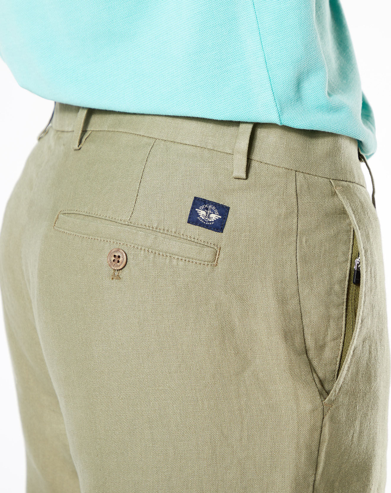 Dockers Pantalon 100% Lin Chino Regular Fit kaki clair
