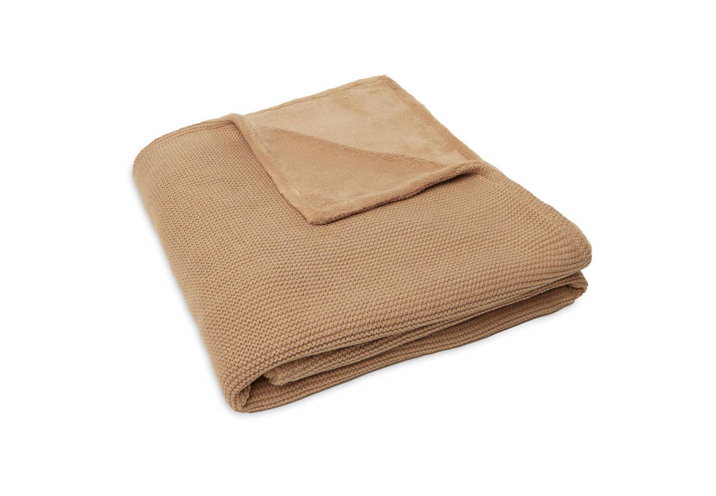 baby ledikantdeken 100x150cm Basic Knit Biscuit/Fleece
