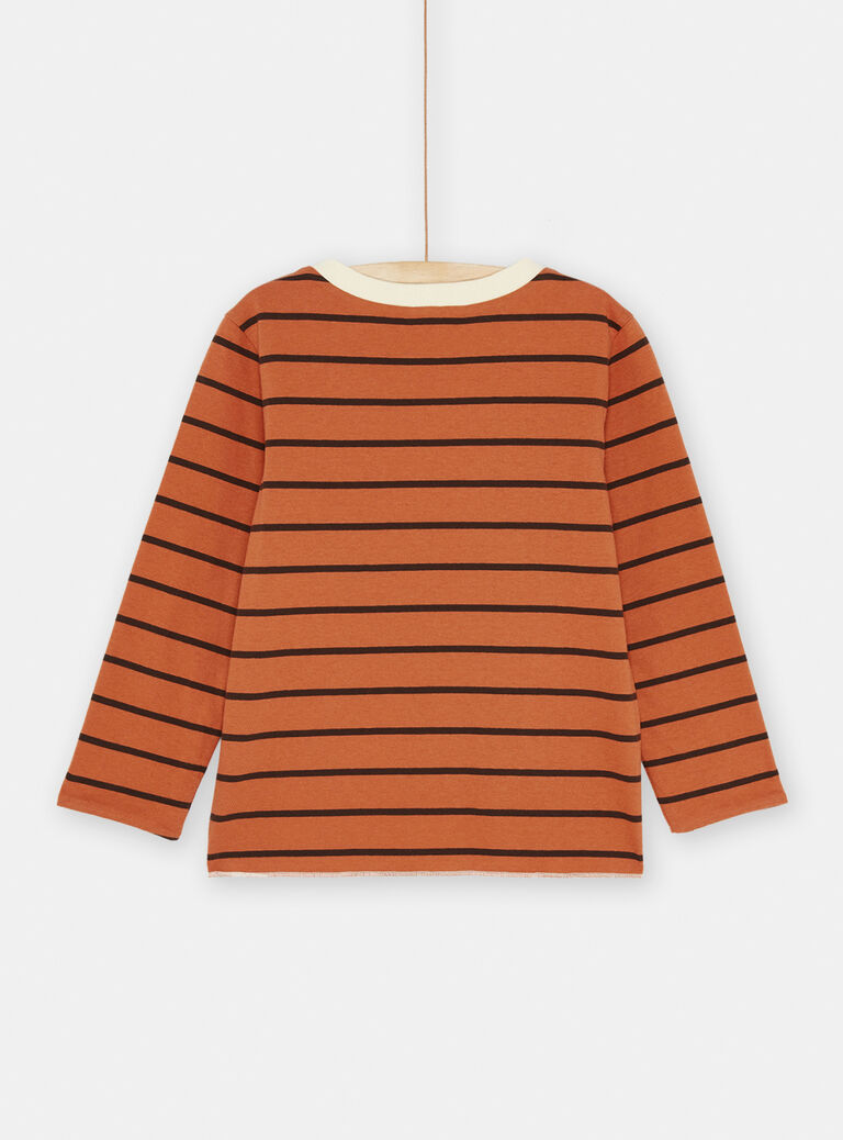 T-shirt crème et marron réversible
