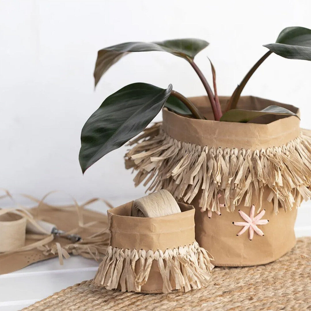 Creativ company rol raffia papiergaren - zwart - 100m