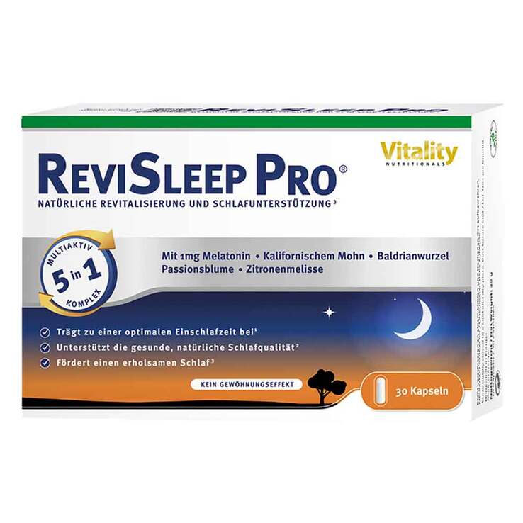 Revisleep Pro Schlafunterstützung mit Melatonin Kapseln , 30 St