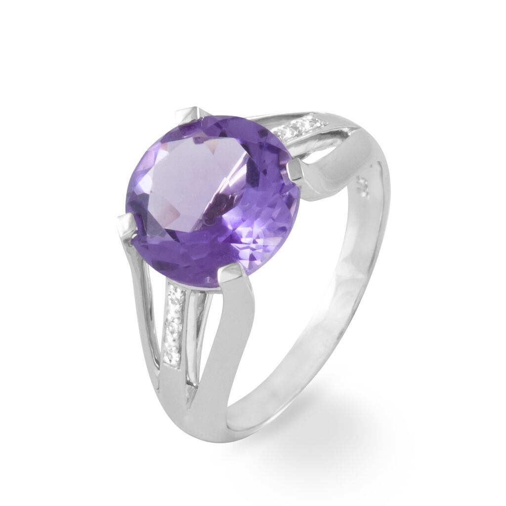 Bague Cecile Or Blanc Topaze Et Diamant