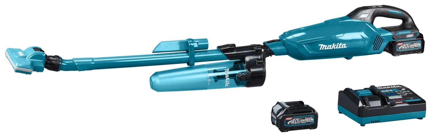 Makita CL002GD213 40V Max Li-Ion accu steelstofzuiger set (2x 2,5Ah) - Blauw