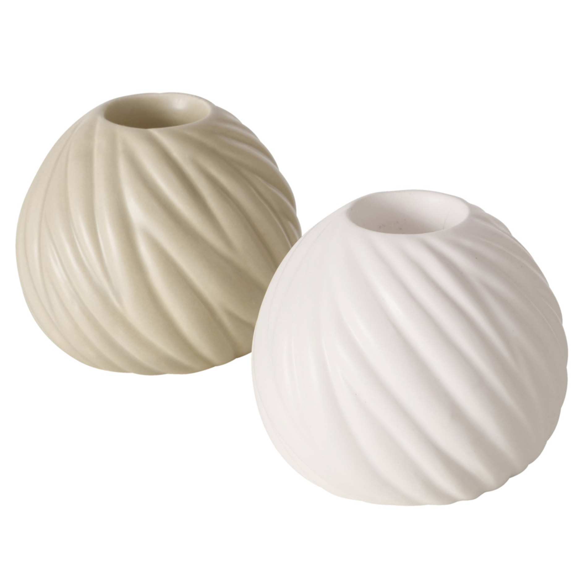 Kerzenleuchter - weiß oder creme - sortiert - 6 cm hoch