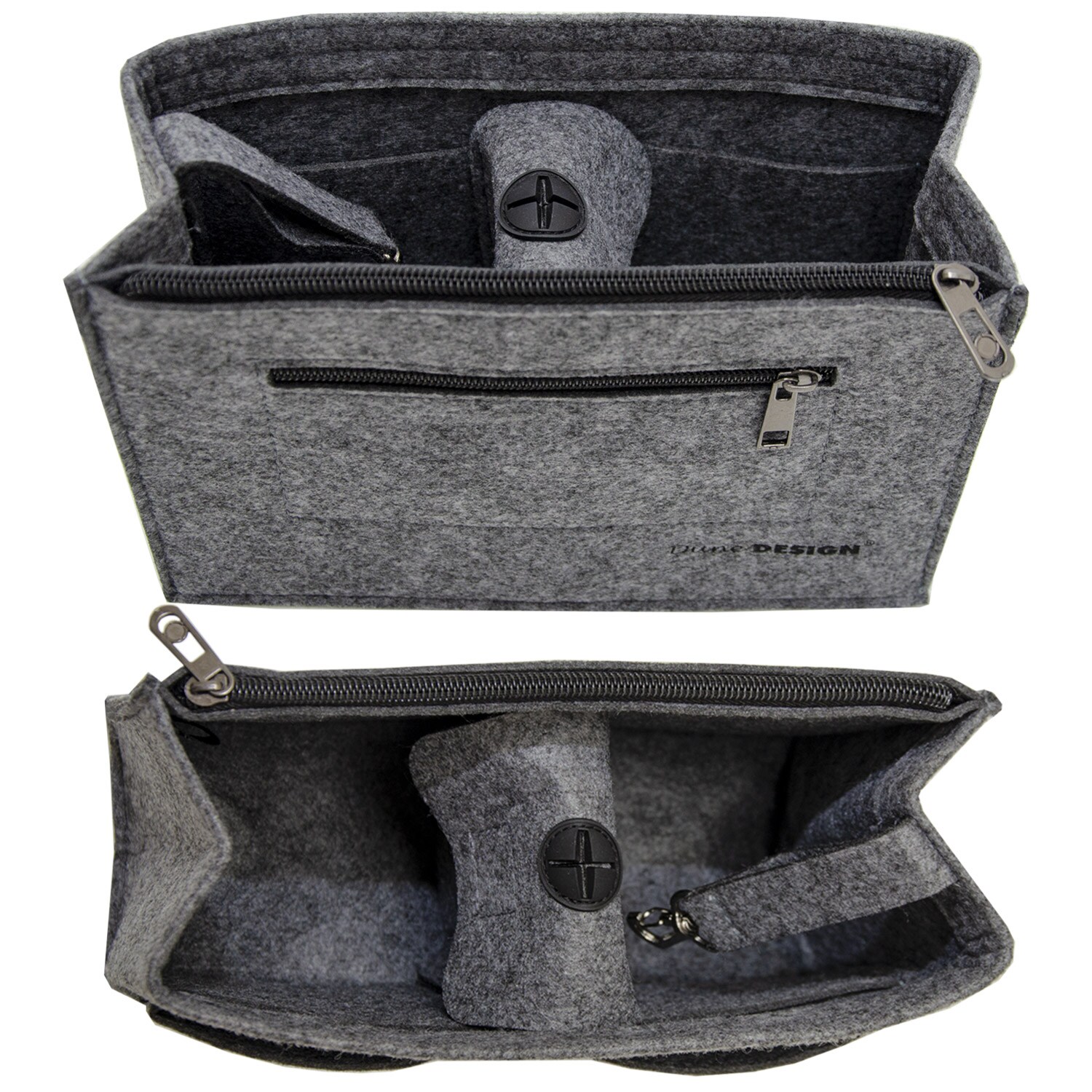 Handtaschen Organizer 23x10x16 cm Filz Tasche Innentasche Taschen Einsatz S Grau