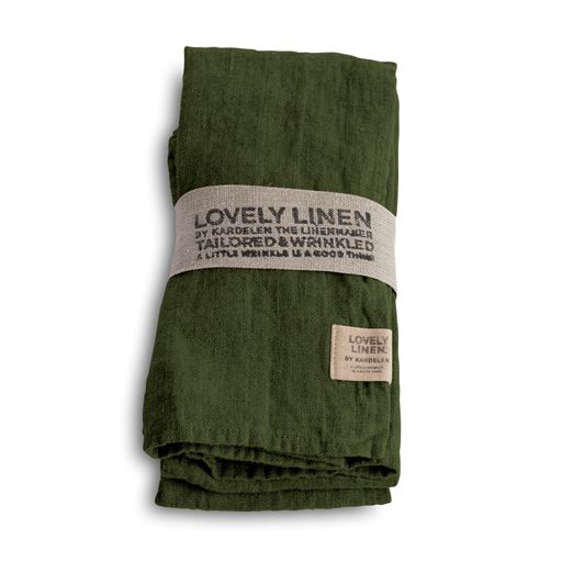 Lovely Linen 4-pak Servietter, Jeep Green, 45x45 cm
