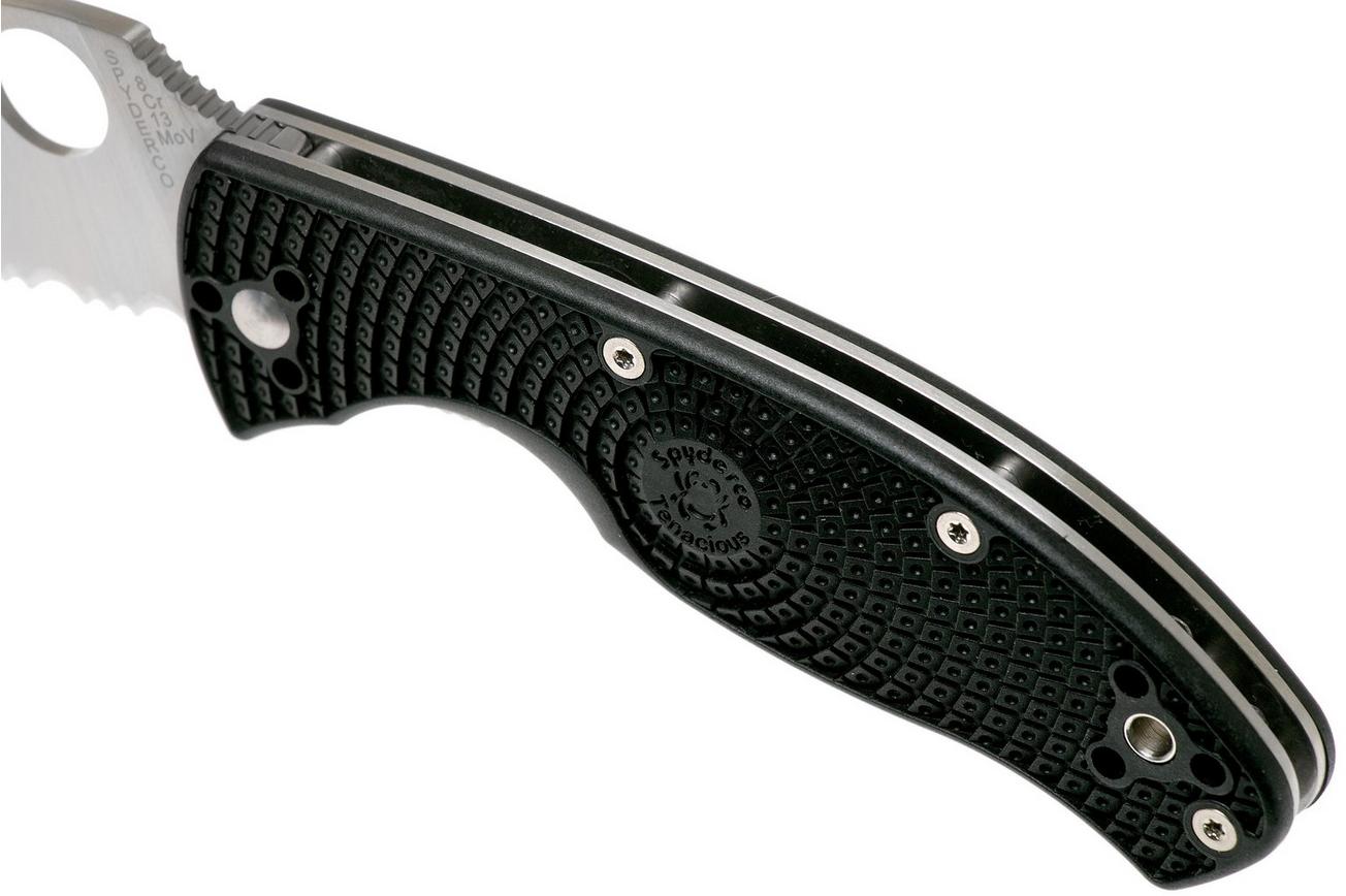 Spyderco Tenacious Lightweight C122PSBK FRN partly serrated zakmes