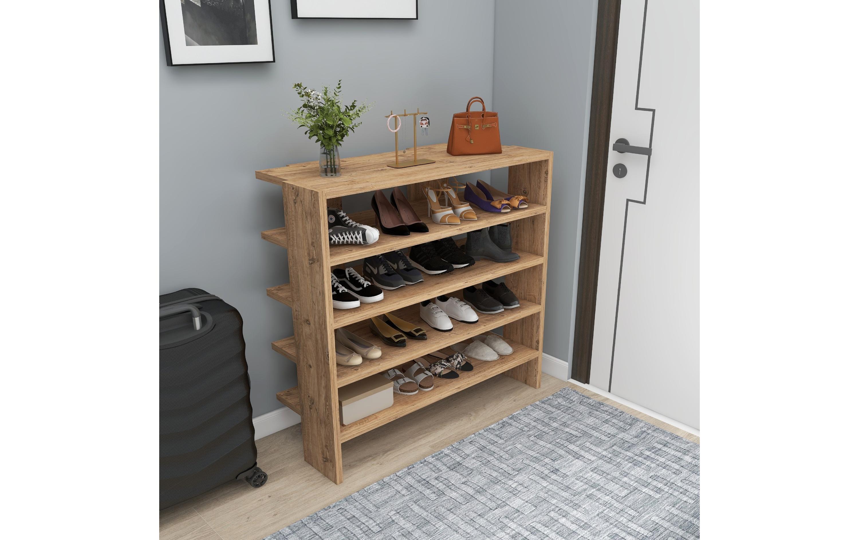 Schuhregal Sargel – Atlantische Kiefer 75.6 x 72 cm, BraunHochwertiger Schuhschrank