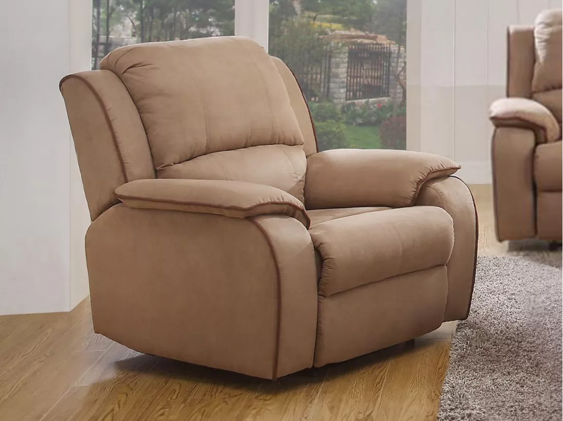 Fauteuil relax en microfibre HERNANI - Taupe