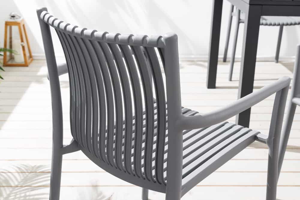 In- und Outdoor Stuhl STUDIO ITALIA anthrazit stapelbar wetterfest Gartenstuhl