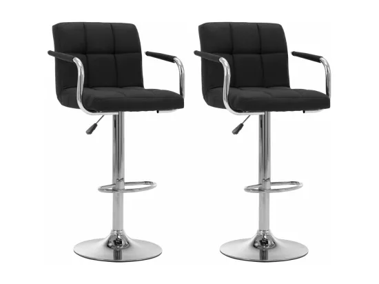 Chaises de bar lot de 2 noir tissu