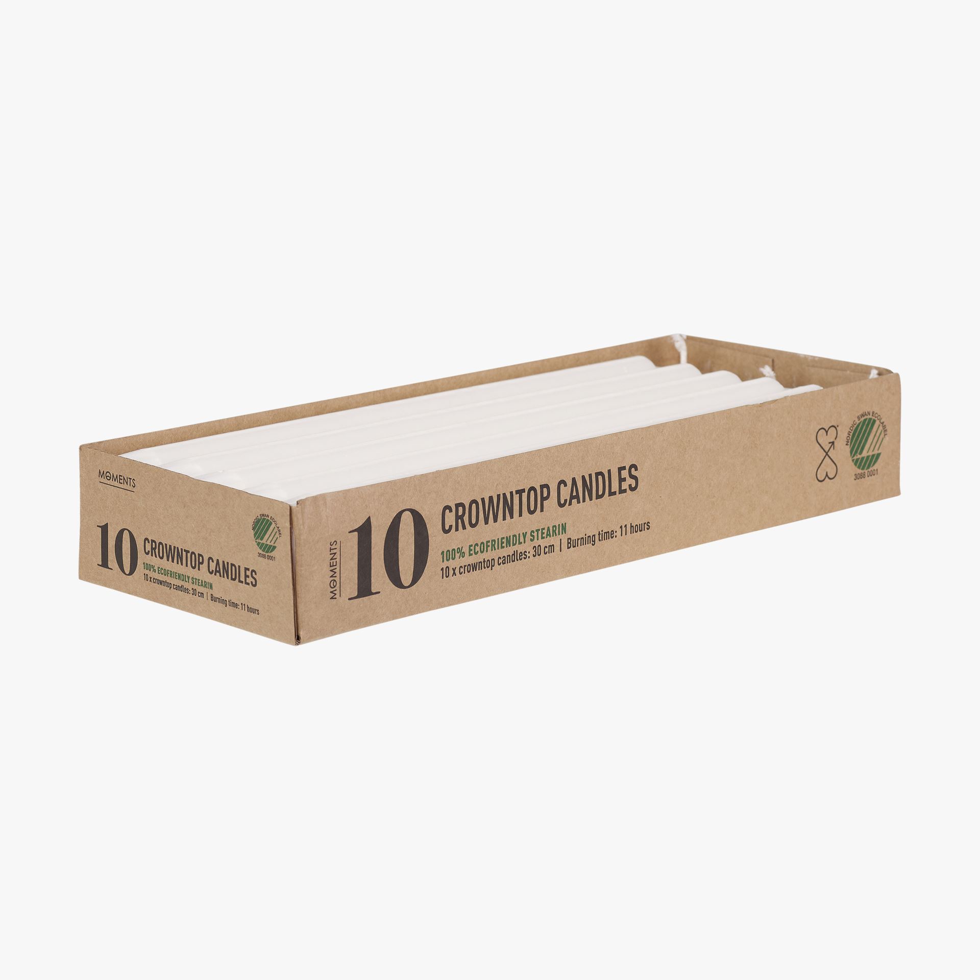 Stakelys hvit - 30 cm