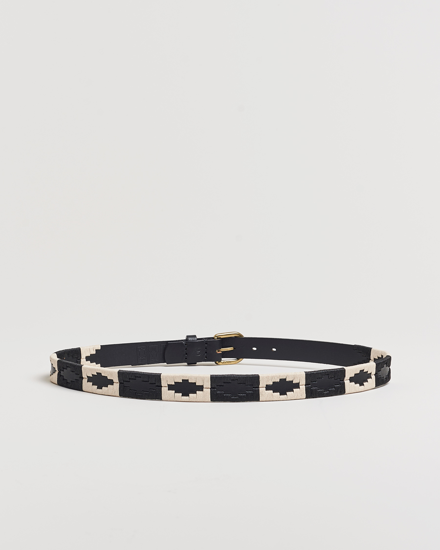 Pampeano Skinny Hand Stitched Leather Belt 2,5cm Black