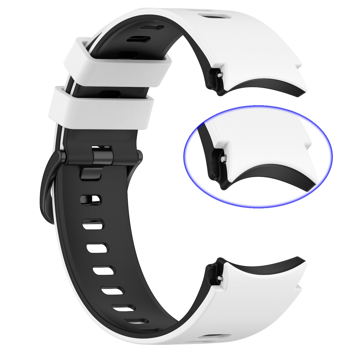 Tofarget klokkerem for Samsung Galaxy Watch 4/5/6/6 Classic Hvit