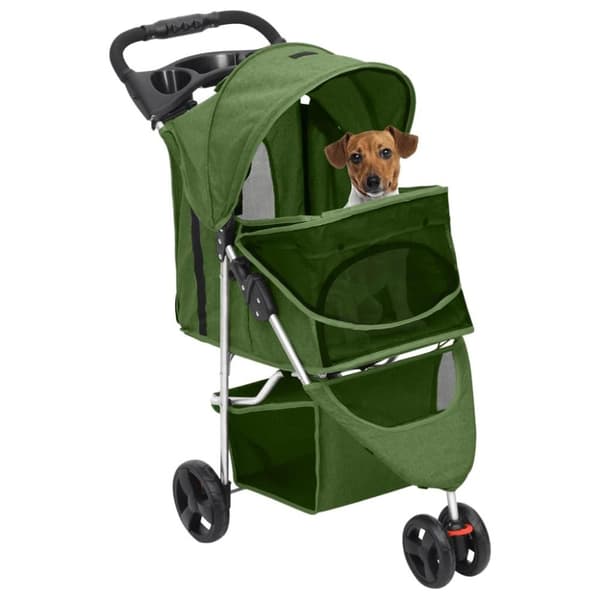 vidaXL Hundevogn sammenleggbar grønn 80x46x98 cm oxford-stoff