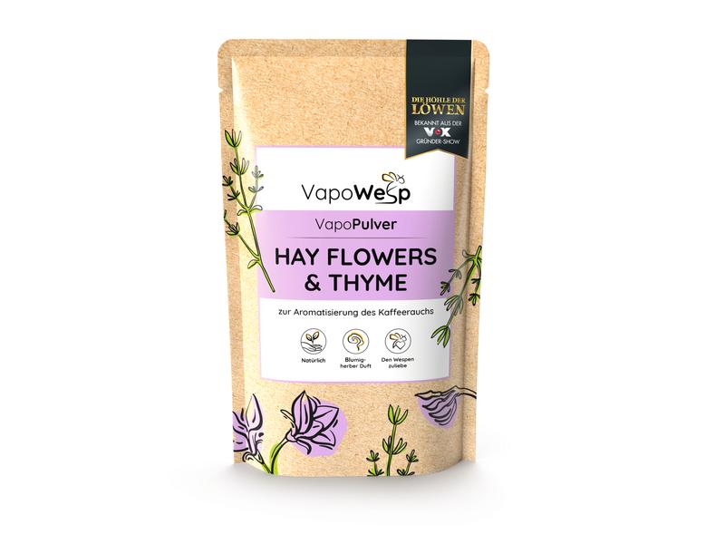 VapoWesp Ersatzkräuter Heublumen & Thymian, 100 g Aromakräuter- Nachfüllpackung für die Räucherbox
