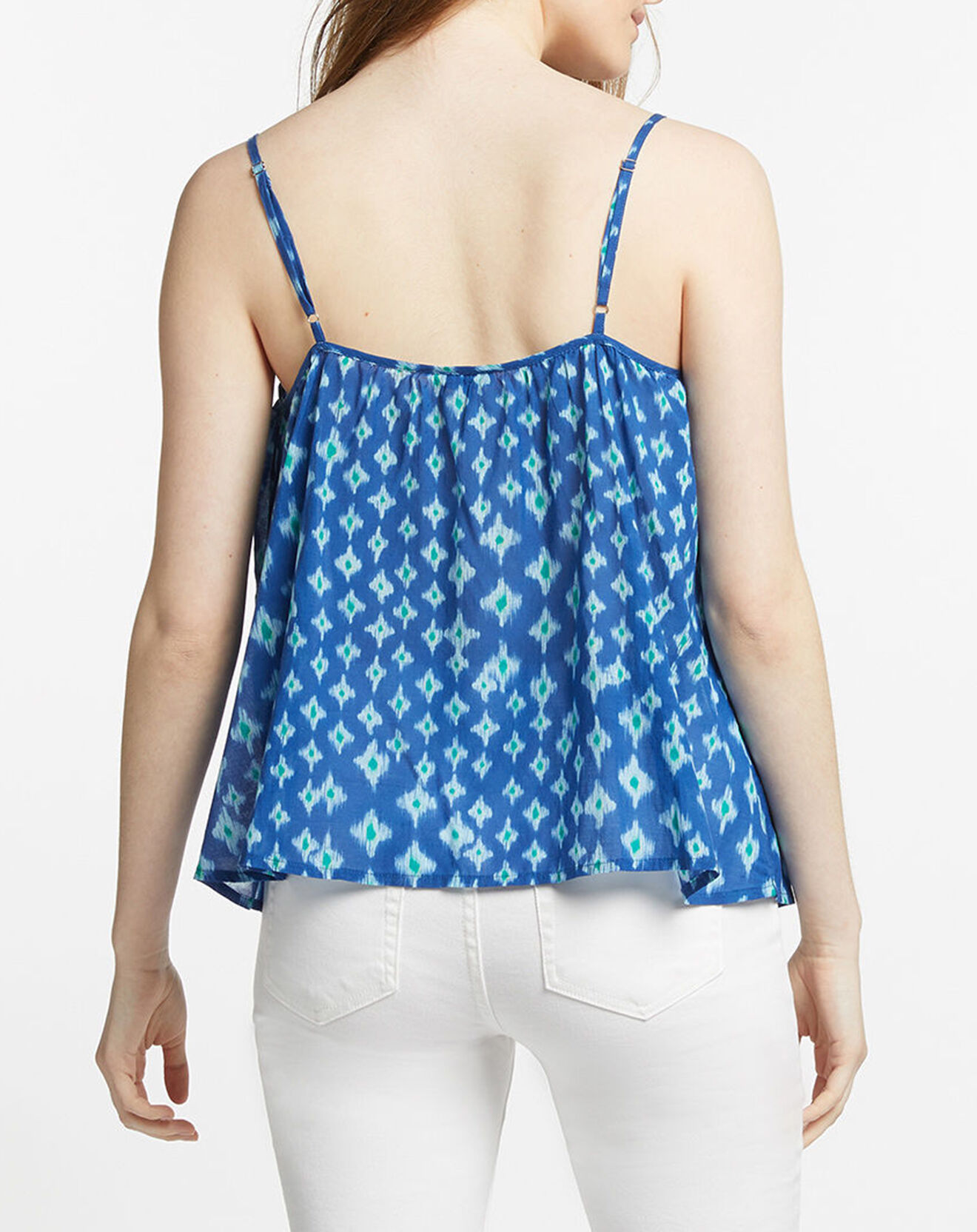 Galeries Lafayette Top fluide imprimé bleu/blanc