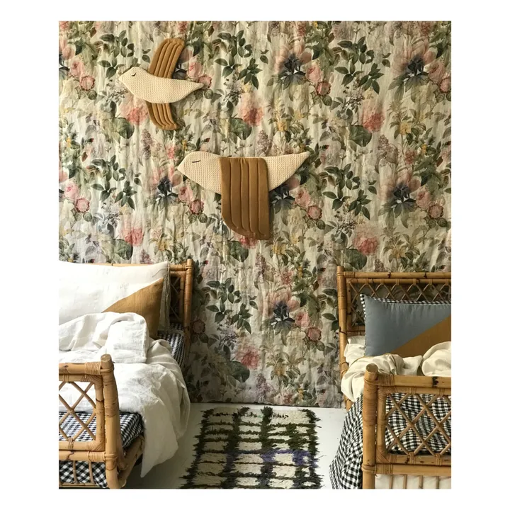 Ila y Ela Oiseau décoratif en lin | Tabac