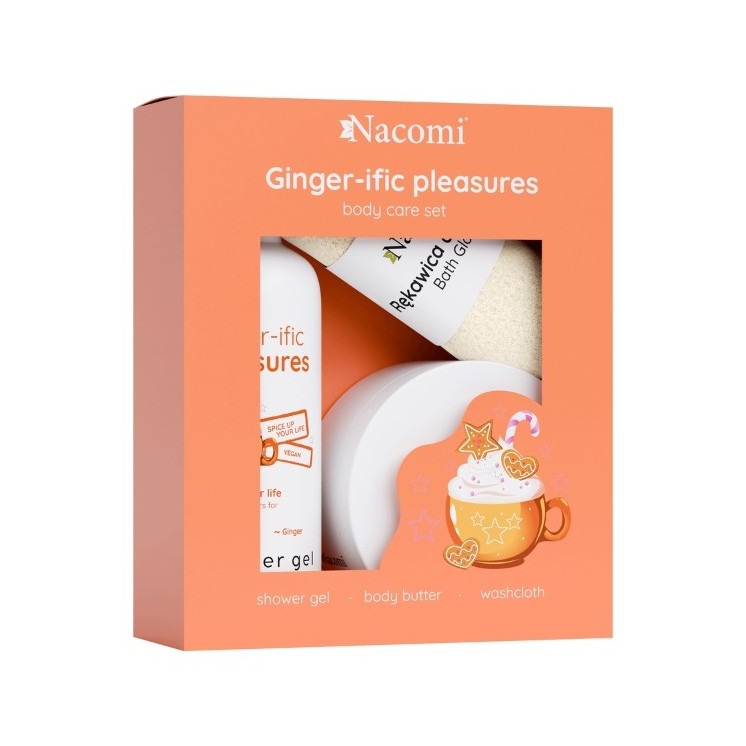 Nacomi Body Ginger Duschgel 300 ml + Körperbutter 100 ml + Badehandschuh