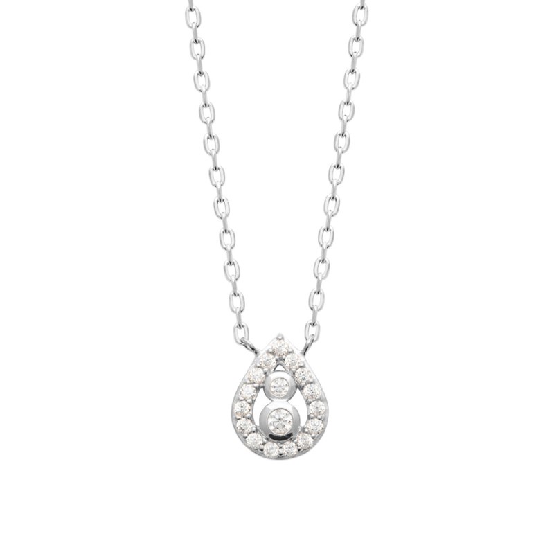 Collier Femme - Argent 925 - Oxyde de zirconium - Longueur : 45 cm