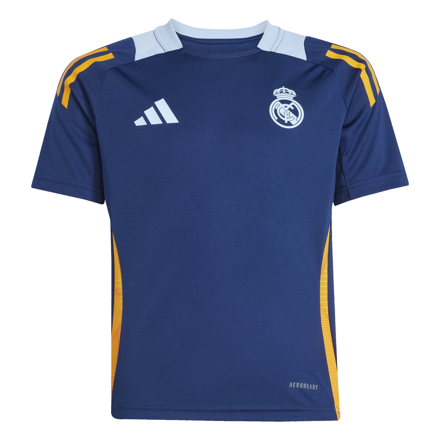 Adidas Real Madrid Trainingsshirt 2024-2025 Kids Donkerblauw Oranje Lichtblauw
