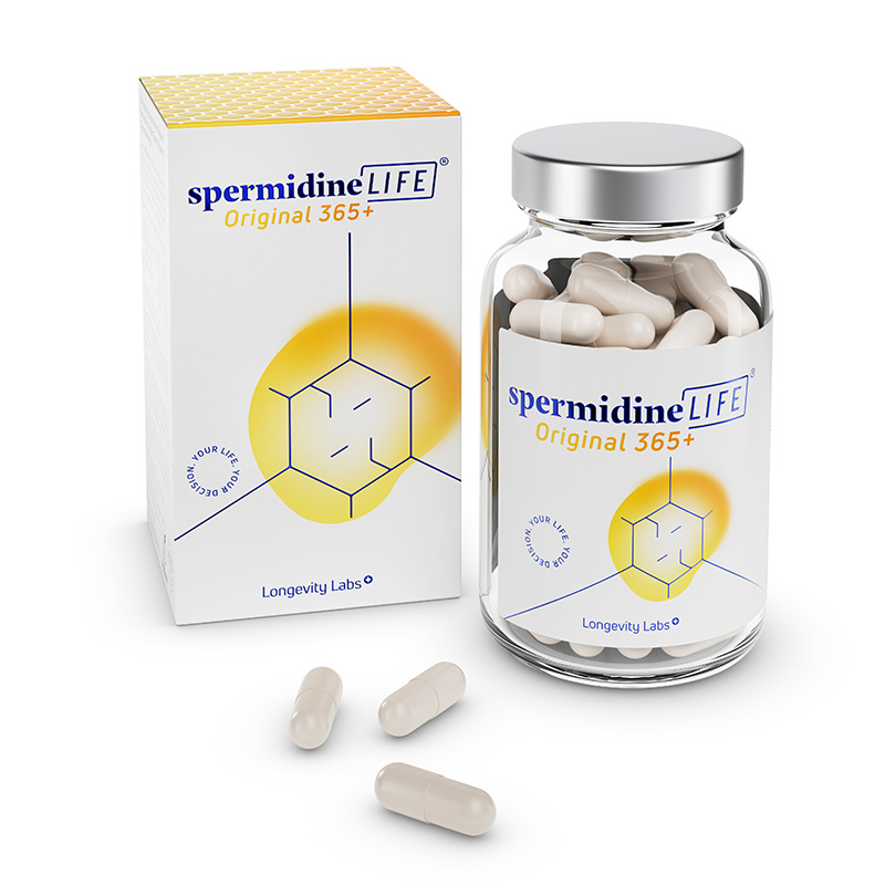 SPERMIDINELIFE Original 365+ 2 mg<br>60 Stück, Glas, Kapsel, natürliches Spermidin