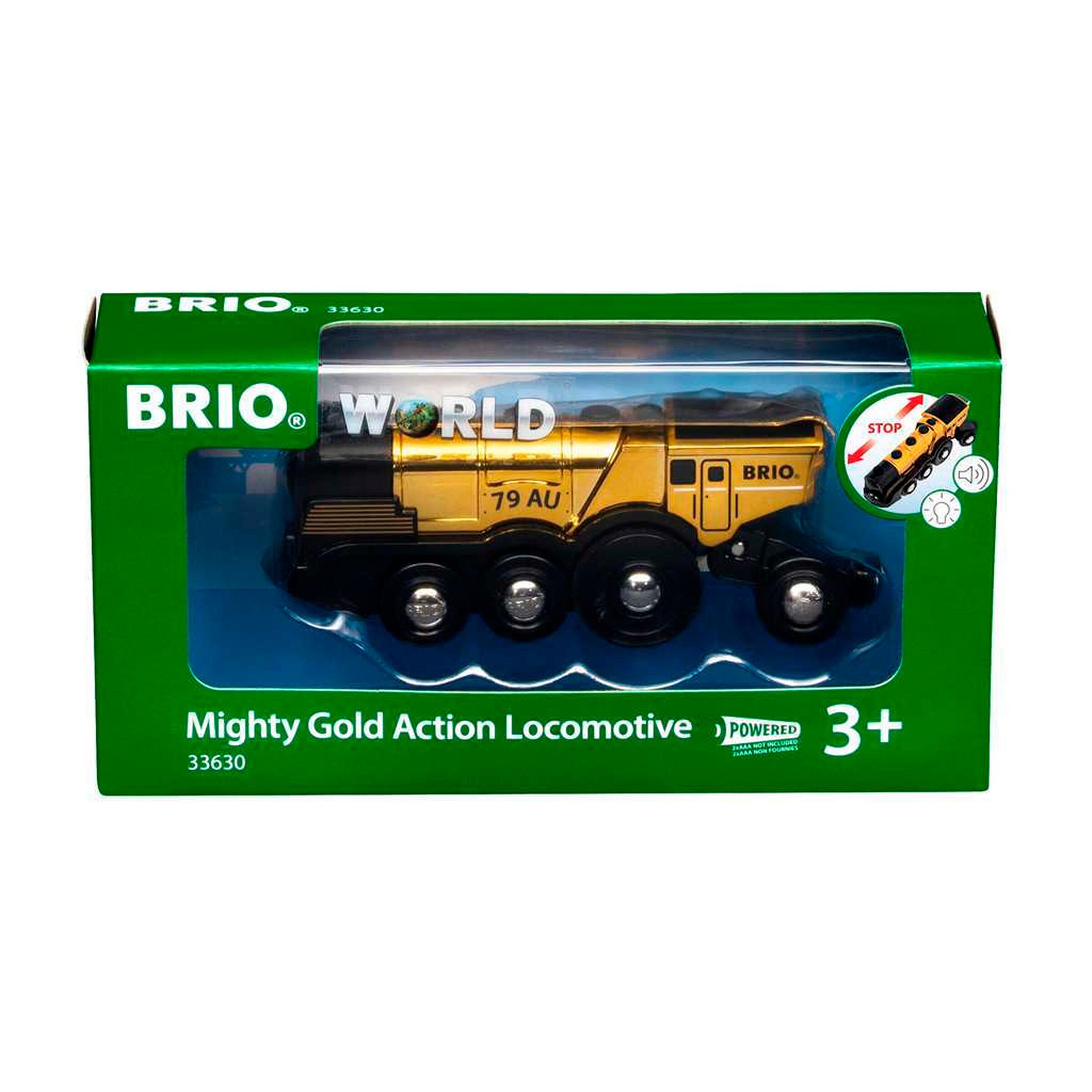 BRIO Goldene Batterielok mit Licht und Sound