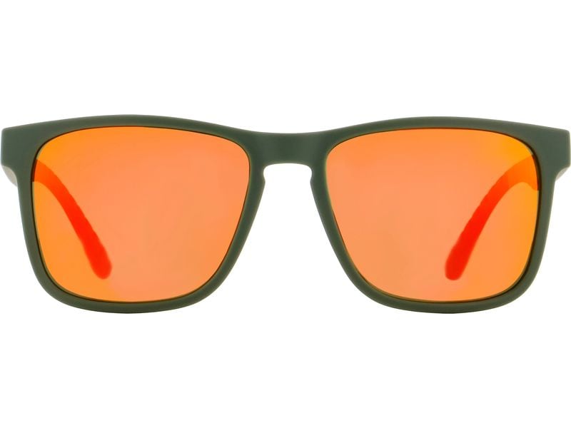 RedBull SPECT Sonnenbrille Edge Olive Green, Braun/Rot Schlüsselloch-Sportbrille
