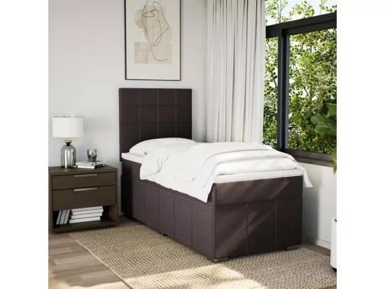 Sommier à lattes de lit avec matelas Marron foncé 80x200 cm