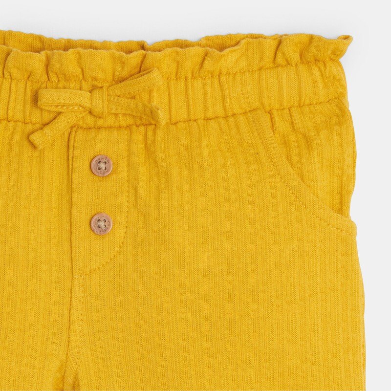 Short coton fantaisie léger jaune bébé fille Jaune