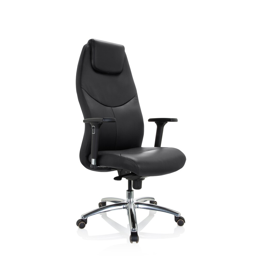 Profi Chefsessel FERRARA Leder mit Armlehnen (höhenverstellbar) hjh OFFICE