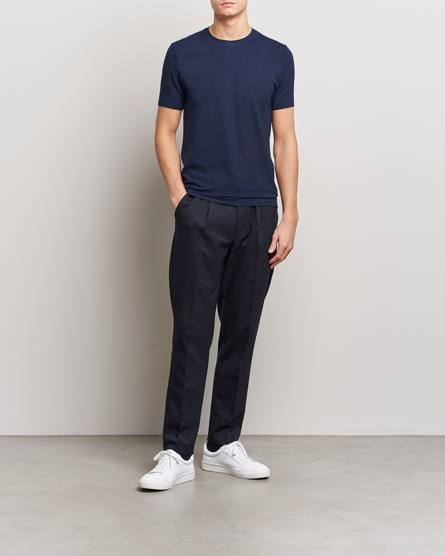 Zimmerli of Switzerland Pureness Modal Crew Neck T-Shirt Navy
