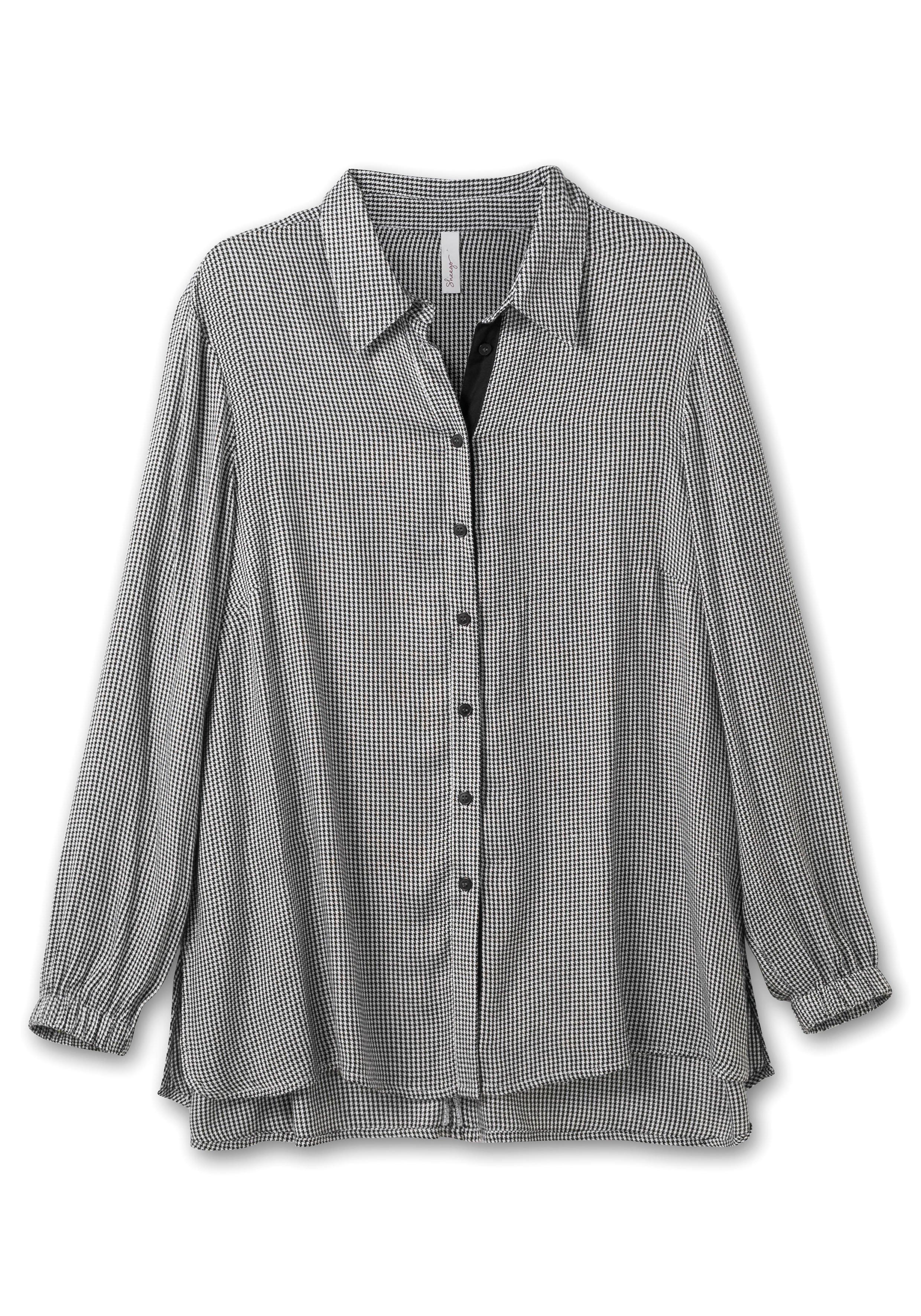 Hemdbluse im Pepitamuster, aus Viskose